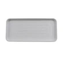 G.E.T - Roca Matte 13" x 6" White / Gray Matte Rectangle Platter (12 Per Case) - RS-136-WM/GRM