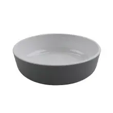 G.E.T - Roca Glazed 24 oz White / Gray Low Street Bowl (12 Per Case) - RB-7-WS/GRM