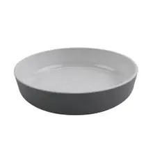 G.E.T - Roca Glazed 42 oz White / Gray Low Street Bowl (12 Per Case) - RB-9-WS/GRM