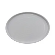 G.E.T - Roca Glazed 14" x 10" White / Gray Oval Platter (6 Per Case) - RO-1410-WS/GRM