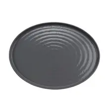 G.E.T - Roca Glazed 16" x 12" Gray / Black Oval Platter (6 Per Case) - RO-1612-GRS/BKM