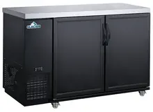 Glacier - 61" Black Back Bar Cooler w/ 2 Solid Swing Doors - GBB-61