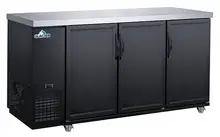 Glacier - 73" Black Back Bar Cooler w/ 3 Solid Swing Doors - GBB-73