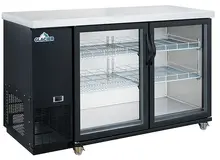 Glacier - 49" Black Back Bar Cooler w/ 2 Glass Swing Doors - GBB-49G