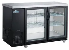 Glacier - 61" Black Back Bar Cooler w/ 2 Glass Swing Doors - GBB-61G