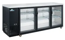 Glacier - 73" Black Back Bar Cooler w/ 3 Glass Swing Doors - GBB-73G