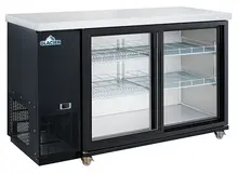 Glacier - 49" Black Back Bar Cooler w/ 2 Glass Sliding Doors - GBB-49GSD