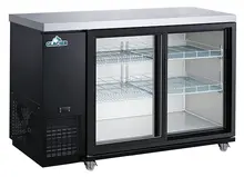 Glacier - 61" Black Back Bar Cooler w/ 2 Glass Sliding Doors - GBB-61GSD