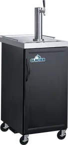 Glacier - 24" Black Single Tap Kegerator w/ 1 Solid Swing Door - GDD-1