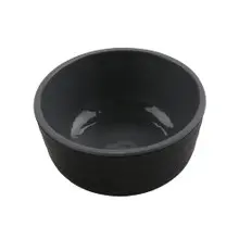 G.E.T - Roca Glazed 3 oz Gray / Black Sauce Dish (72 Per Case) - RR-3-GRS/BKM