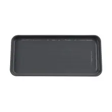 G.E.T - Roca Glazed 13" x 6" Gray / Black Rectangle Platter (12 Per Case) - RS-136-GRS/BKM