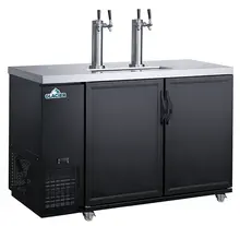 Glacier - 61" Black Dual Tap Kegerator w/ 2 Solid Swing Doors - GDD-61