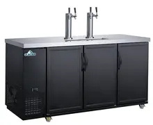 Glacier - 73" Black Dual Tap Kegerator w/ 3 Solid Swing Doors - GDD-73