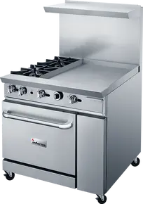 Inferno - 36" Liquid Propane Range w/ 2 Open Burners & 24" Griddle - IR36-2B-24G