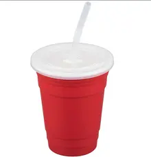 G.E.T - Reusable To-Go Tumblers 16 oz Red Reusable Tumbler W/ Lid & Straw (24 Per Case) - SC-16-SET-R