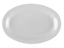 G.E.T - SuperMel 10" x 6.75" White Oval Platter (2 Dozen Retail Packaging) - SP-OP-610-W