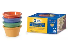 G.E.T - Diamond Mardi Gras 2 oz Mixed Colors Melamine Ramekin (4 Dozen Retail Packaging) - SP-S-620-MIX