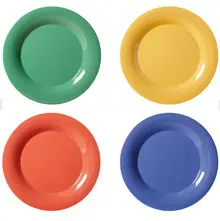 G.E.T - Diamond Mardi Gras 7.5" Mixed Colors Wide Rim Plate (4 Dozen Retail Packaging) - WP-7-MIX