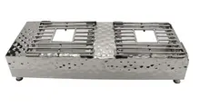 G.E.T - 27" x 14" x 7" Pounded Stainless Steel Double Burner Cover - SSCVR-02
