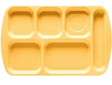 G.E.T - School Trays 15.5" x 9.8" Bright Yellow Right Handed 6-Compartment Tray (12 Per Case) - TR-151-BY