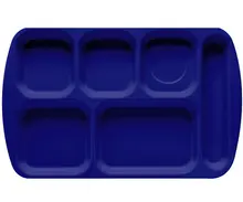G.E.T - School Trays 15.5" x 9.8" Navy Blue Right Handed 6-Compartment Tray (12 Per Case) - TR-151-NB