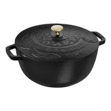 Staub - 4.8 L Black Round Cast Iron French Oven W/ Snake Lid - 1032796