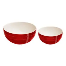 Staub - 2 Piece Cherry Ceramic Large Mixing Bowl Set - 1029123