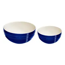 Staub - 2 Piece Dark Blue Ceramic Large Mixing Bowl Set - 1029122