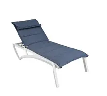 Grosfillex - Sunset Comfort Madras Blue/Glacier White Chaise Lounge (2 Pack) - UT470096