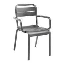 Grosfillex - Cannes Charcoal Armchair (16 Pack) - UT115002