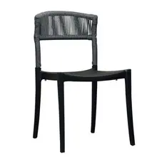 Grosfillex - Tahoe Heather Gray/Black Sidechair (16 Pack) - UT837017