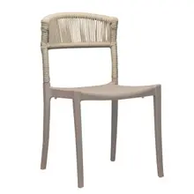 Grosfillex - Tahoe Blonde/French Taupe Sidechair (4 Pack) - UT873181