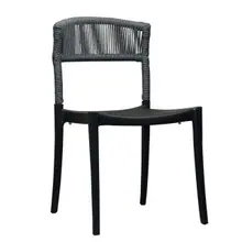 Grosfillex - Tahoe Heather Gray/Black Sidechair (4 Pack) - UT873017