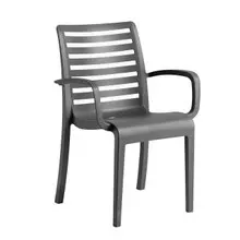 Grosfillex - Astoria Charcoal Armchair (4 Pack) - UT954002