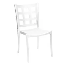 Grosfillex - Plazza Glacier White Sidechair (4 Pack) - US076096