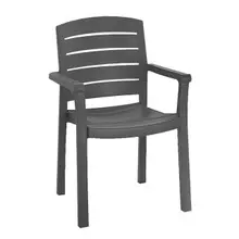 Grosfillex - Acadia Charcoal Armchair (4 Pack) - US119002