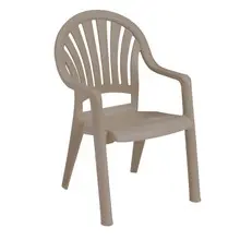 Grosfillex - Pacific French Taupe Fanback Armchair (4 Pack) - US092181