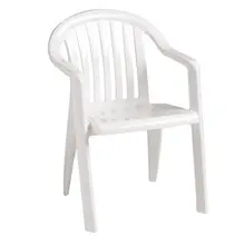 Grosfillex - Miami White Lowback Armchair (4 Pack) - US023004