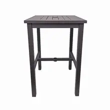 Grosfillex - Sigma 28" Volcanic Black Square Bar Height Table - US930288