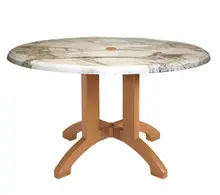 Grosfillex - Atlanta 42" Almeria/Teakwood Round Dining Height Table - UT380815