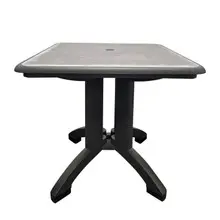 Grosfillex - Aquaba 32" Zinc/Charcoal Square Dining Height Folding Table (Set of 2) - US744002