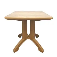 Grosfillex - Aquaba 32" Sawcut/Teakwood Square Dining Height Folding Table (Set of 2) - US744008