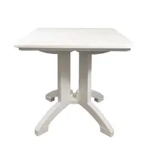 Grosfillex - Aquaba 32" White Marble/White Square Dining Height Folding Table (Set of 2) - US744004