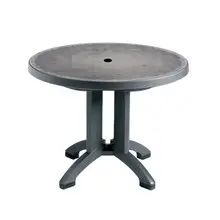 Grosfillex - Aquaba 38" Zinc/Charcoal Round Dining Height Folding Table - US921002