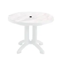 Grosfillex - Aquaba 38" Marble White/White Round Dining Height Folding Table - US921004