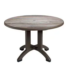 Grosfillex - Aquaba 48" Ranch/Bronze Round Dining Height Table - US481037