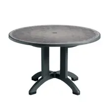 Grosfillex - Aquaba 48" Zinc/Charcoal Round Dining Height Table - US480902