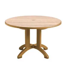 Grosfillex - Aquaba 48" Sawcut/Teakwood Round Dining Height Table - US481008