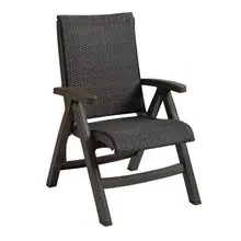 Grosfillex - Java Bronze All-Weather Wicker Folding Armchair (2 Pack) - UT071037