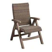 Grosfillex - Java French Taupe All-Weather Wicker Folding Armchair (2 Pack) - UT071181